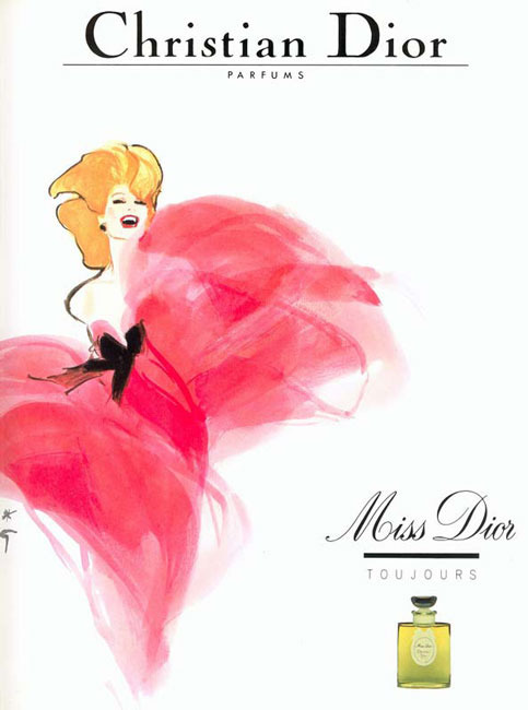 Miss Dior Christian Dior 1956, Rene Gruau величайший иллюстратор французской моды, гений лаконизма