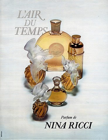 Рекламный постер L'Air du Temps  Nina Ricci 1971 года