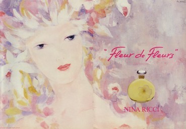 Винтажный постер Fleur de Fleurs,  купить духи Fleur de Fleurs Nina Ricci, Флер де флер Нина Риччи