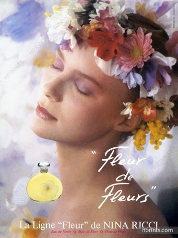 Винтажный постер Fleur de Fleurs,  купить духи Fleur de Fleurs Nina Ricci, Флер де флер Нина Риччи